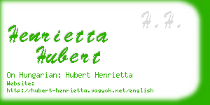 henrietta hubert business card